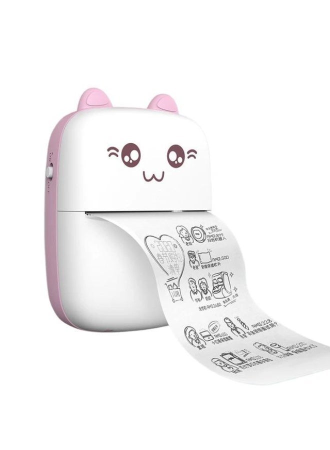 طابعة صغيرة محمولة لاسلكية تعمل بتقنية البلوتوث، مثالية للأطفال والكبار لطباعة الملاحظات والملصقات والرسومات بالأبيض والأسود، خفيفة الوزن ويتم شحنها عبر منفذ USB. - Image 1